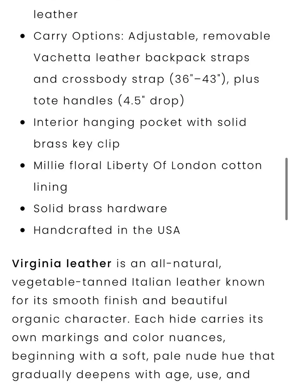 Meanwhile back on the farm Virginia Leather Backpack 2.0 vachetta strap 12”x15”
